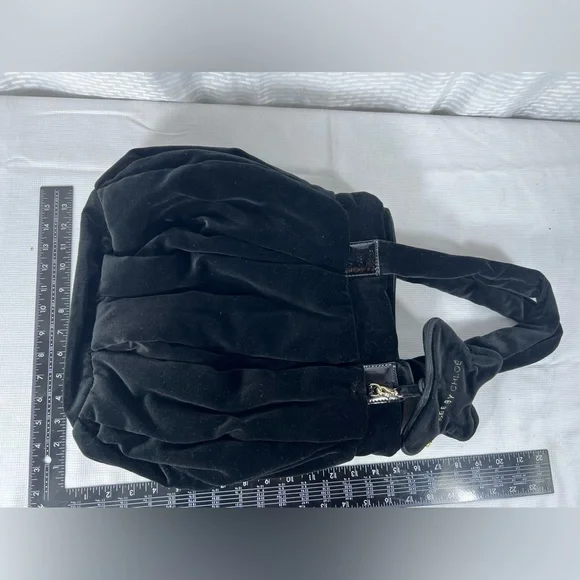 See by Chloé Black Velvet Tote Bag with Butterfly Charm & Dust Bag - Picture 12 of 12